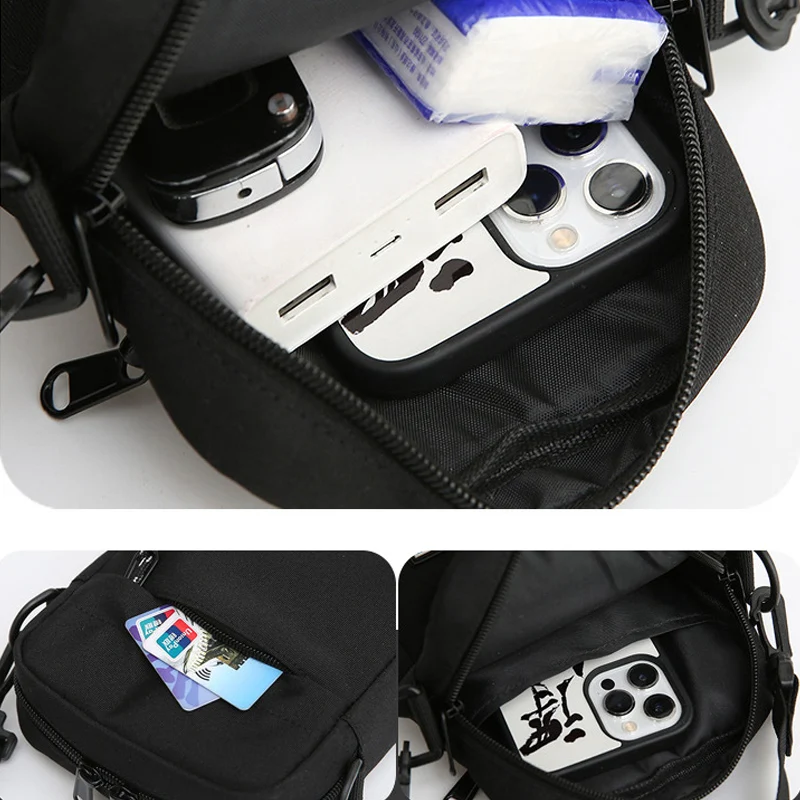 Men\'s Small Bag Shoulder Bag Trendy Diagonal Backpack Chest Bag Light Boy Mini Casual Bag Mobile Phone Waist Pack