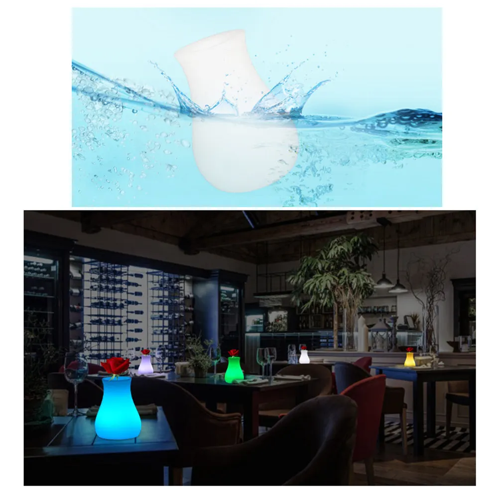 

Светодиодный ночник в форме цветочной вазы, светящаяся настольная лампа для декора ресторана и спальни, красочный светящийся ночник с USB-зарядкой