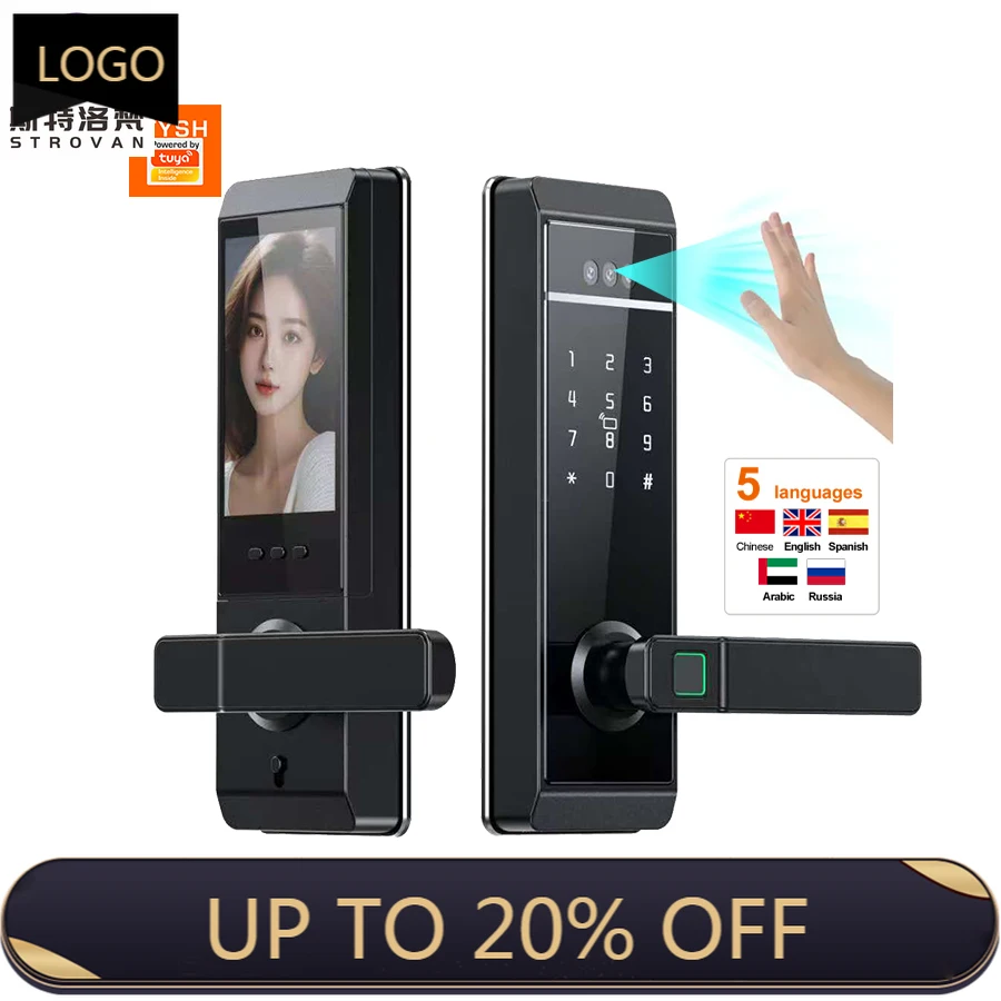 

STLF Tuya App Digital Fingerprint Smart Door Lock Palm Face Recognition Lock Cerradura Inteligente Smart Lock