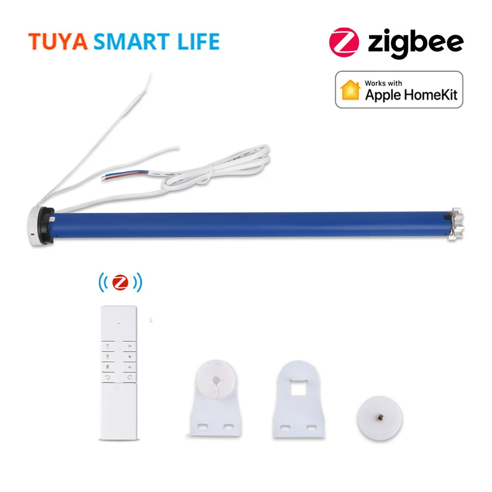 Motor de persiana enrollable inteligente Tuya Zigbee, Motor eléctrico Homekit para cortina de tubo de 38mm, Motor de cortina, Control por voz Alexa