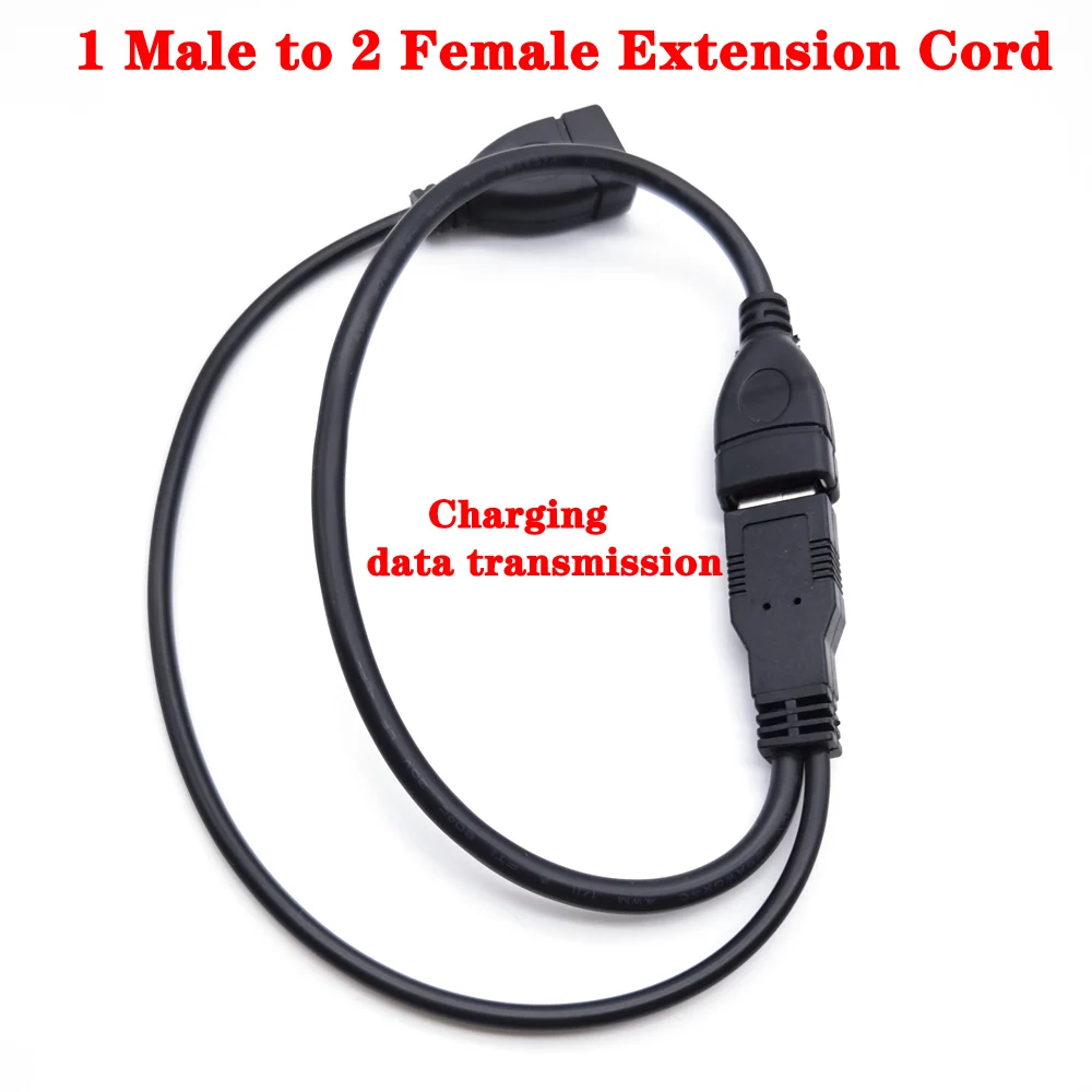 For USB Y Computer Two Data Power Cable Cable USB Double Splitter Cable Female to USB 2.0 Male Power Extension Cable Connector