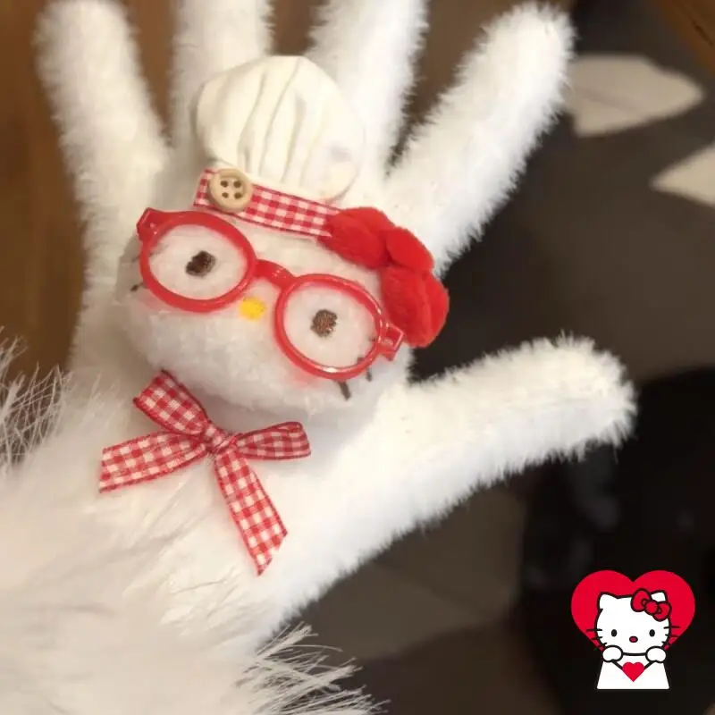 قفازات Sanrios اللطيفة Hello Kittys Girly قفازات ركوب الدراجات الدافئة موضة محمولة متعددة الاستخدامات مريحة وناعمة ومبتكرة هدايا راقية #3