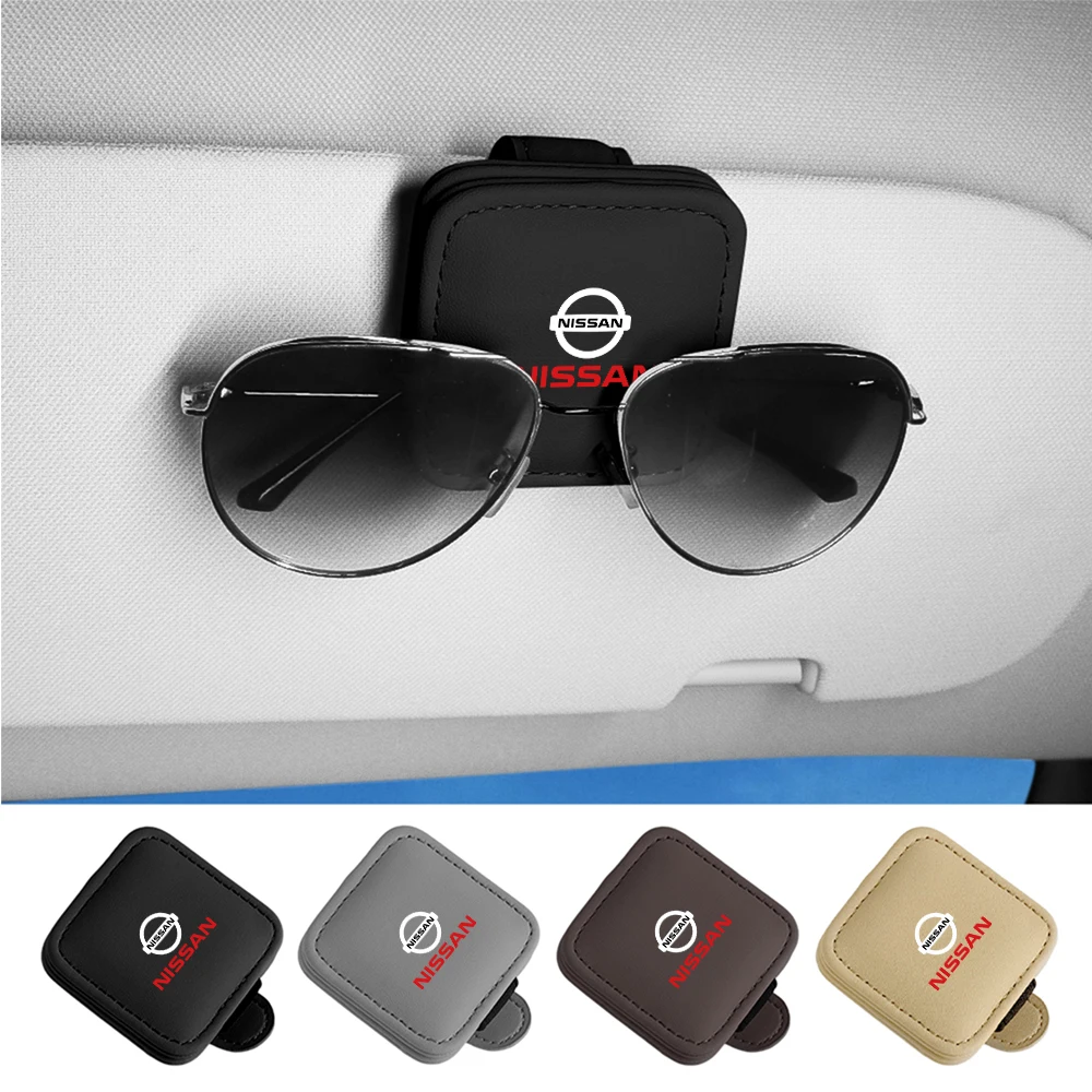 1Pcs Leather Glasses Clips Car Sun Visor Sunglasses Fixed Holder For Nissan Nismo Qashqai Altima Maxima Sentra Megane Modus