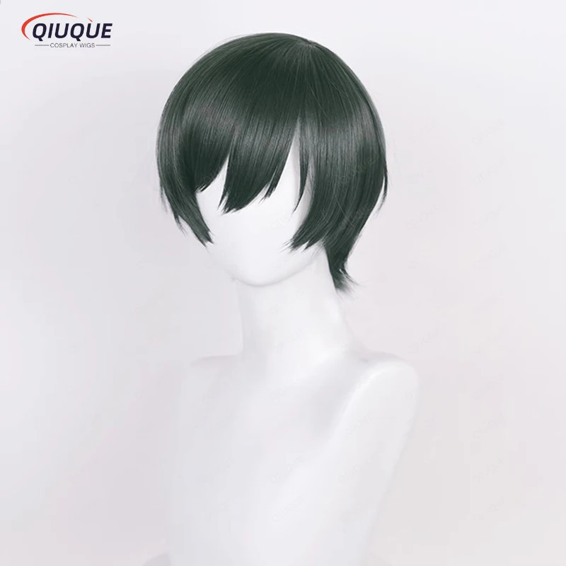 2 Style Rin Itoshi Cosplay Wig Anime BLUE LOCK Rin Itoshi Green/Black Short Heat Resistant Synthetic Hair Wig +  Wig Cap