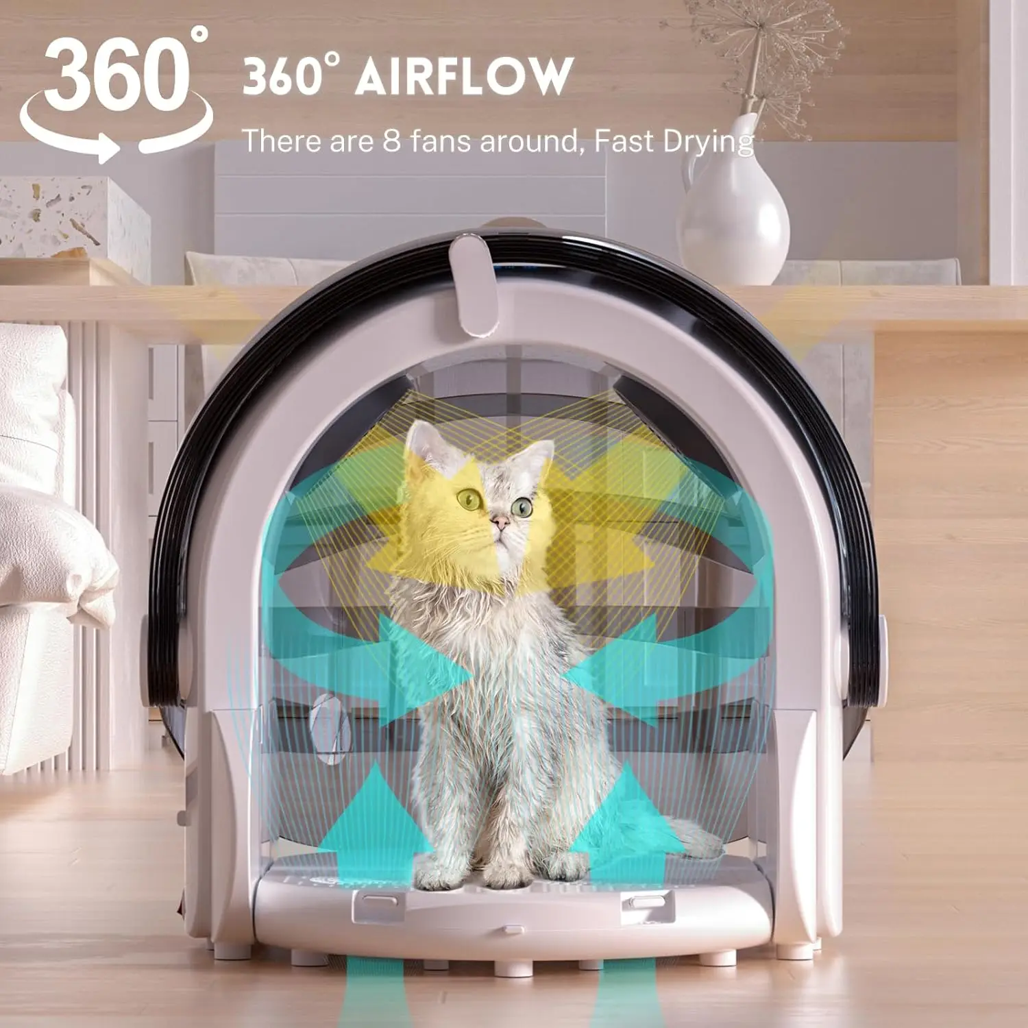 Smart Pet Dryer for Cats and Dogs Adjustable Blower