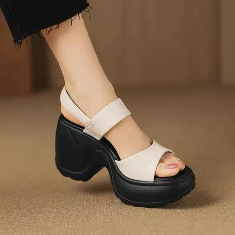 High Heels Women's Sandals Platform Fashion Walking Shoes New Chunky Pumps Beach Slippers Dress Designer Female Flip Flops view 3
