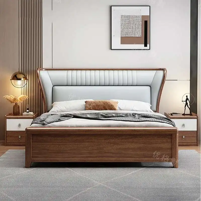 

Wooden Bedroom Bed King Size Space Saving Comfortable Cheap Sleeping Princess Design Bed Luxury Cama Solteiro Trendy Furniture