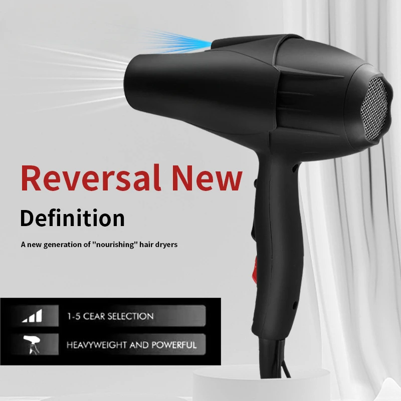 2400W High Power Professional Hair Dryer with Nozzle Negative Ionic High Speed Blow Dryer Hair Styling Appliances Low Noise