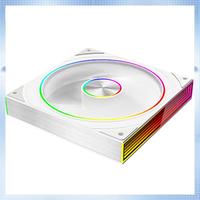 LA-PC Case Fan Star Ring 140Mm ARGB Case Fan 5V 3Pin ARGB Cyclic Mirror Light Effect 5V3pin Circular Light Bar White B