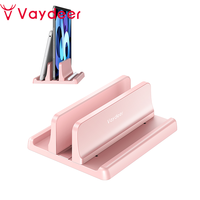 Vaydeer Pink Plastic Vertical Laptop Stand Holder Adjustable Desktop Notebook Dock Space-Saving 3 In 1 For Women