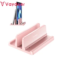 Vaydeer Pink Plastic Vertical Laptop Stand Holder Adjustable Desktop Notebook Dock Space-Saving 3 In 1 For Women