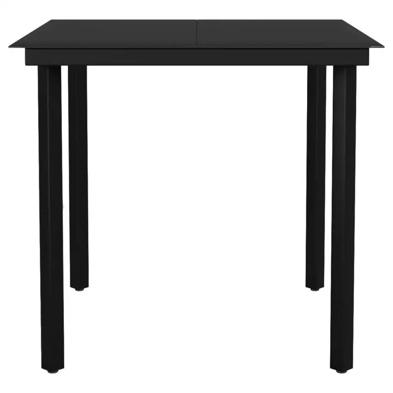 

Garden Dining Set Black Powder-coated steel 3 Piece Set