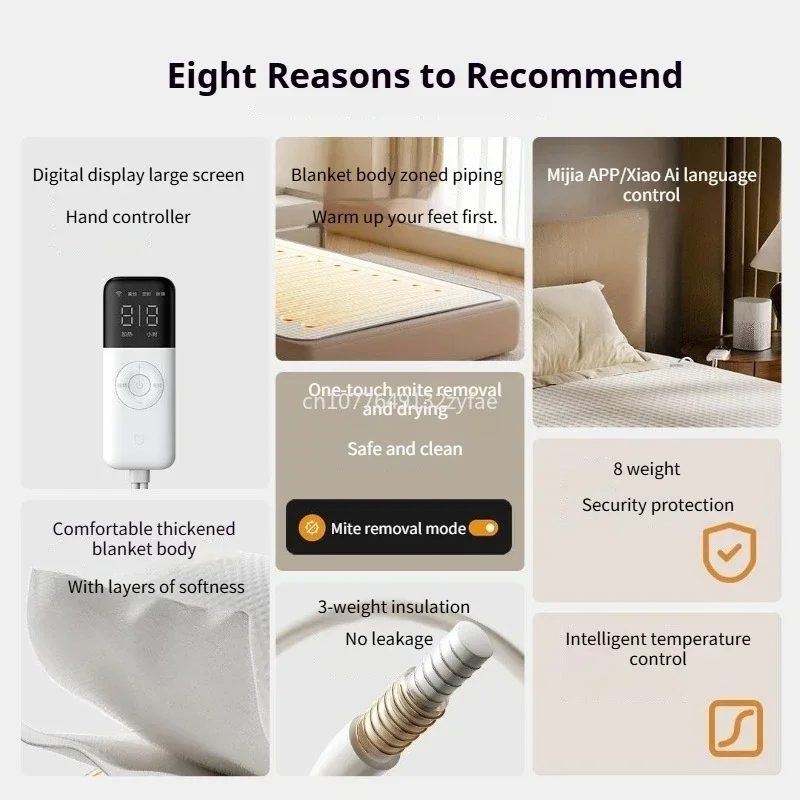 Xiaomi Electric Heating Blanket Single Version 1.8x0.8m Heated Mattress Pad Winter Heating Blanket for Home Bed Suppies