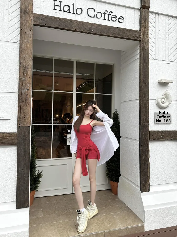 

GARIS сексуальный облегающий комбинезон на бретелях женский летний дизайн Sense Tie oulder awl комплект из двух предметов Street Sle без бренда зарегистрированный