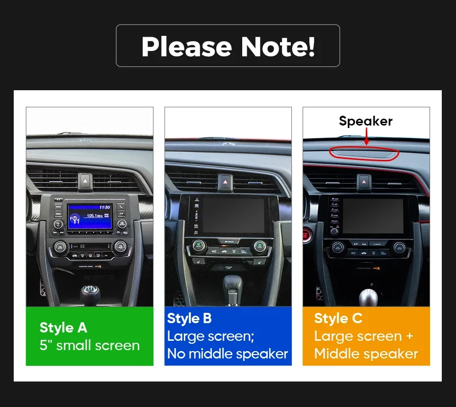 Andriod 14 Car stereo radio For Honda Civic 10th 10gen 2015 - 2021 Multimedia Player Wireless Carplay Android auto WiFi  4G DSP