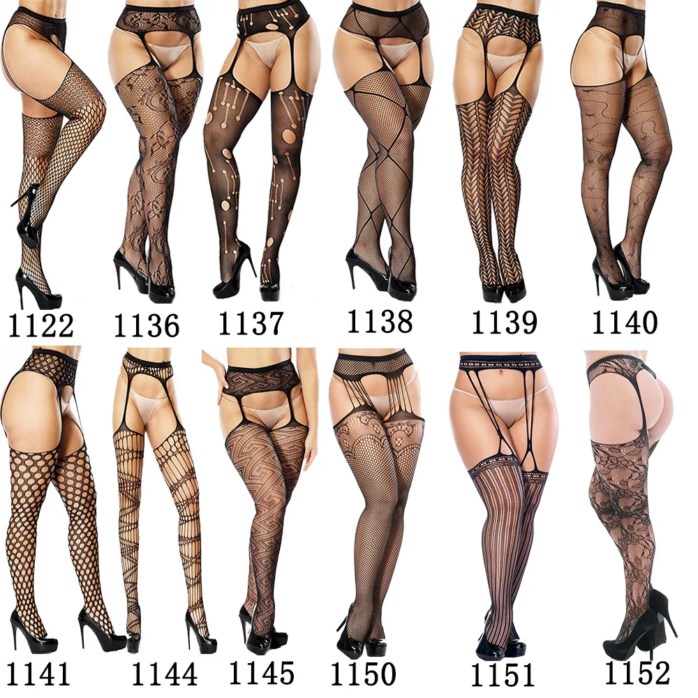 Sexy Damen Netzstrümpfe Strumpfhose Schwarze Strumpfbänder Lange Socken Nachtclub Party Damen Dessous Enge Leggings