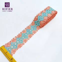 Wholesale Price!!! 5 Yards Embroidered Ribbon For Crafts For Nigeria Women Wedding Clotthing Decoration Guipure Ribbon Dry Laces