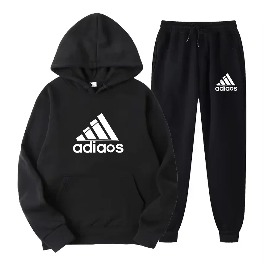 

New autumn and winter warm and comfortable casual sports set two-piece hooded sweatshirt and sweatpants