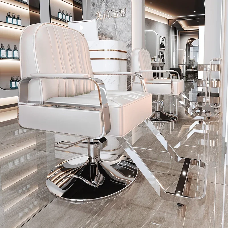 

Aesthetic Electric Chair Red Barber Professional Massage Promotion Chairs Hairdressing Salon Brow Luxury Barberia Siege Eyelash