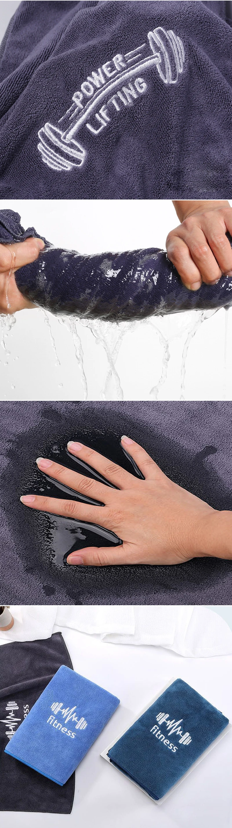 Mikrofaser-Fitnesstuch mit Hoher Wasseraufnahme, Superweich und Schnelltrocknend, Schweißabsorbierend für Tennis, Yoga, Radfahren, Schwimmen – Detail 3
