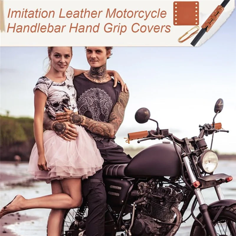 A96I-10 juegos de envolturas para manillar de motocicleta con cuerda, cubiertas de agarre para propulsor de motocicleta de 4,3X4,5 pulgadas para motocicleta Chopper