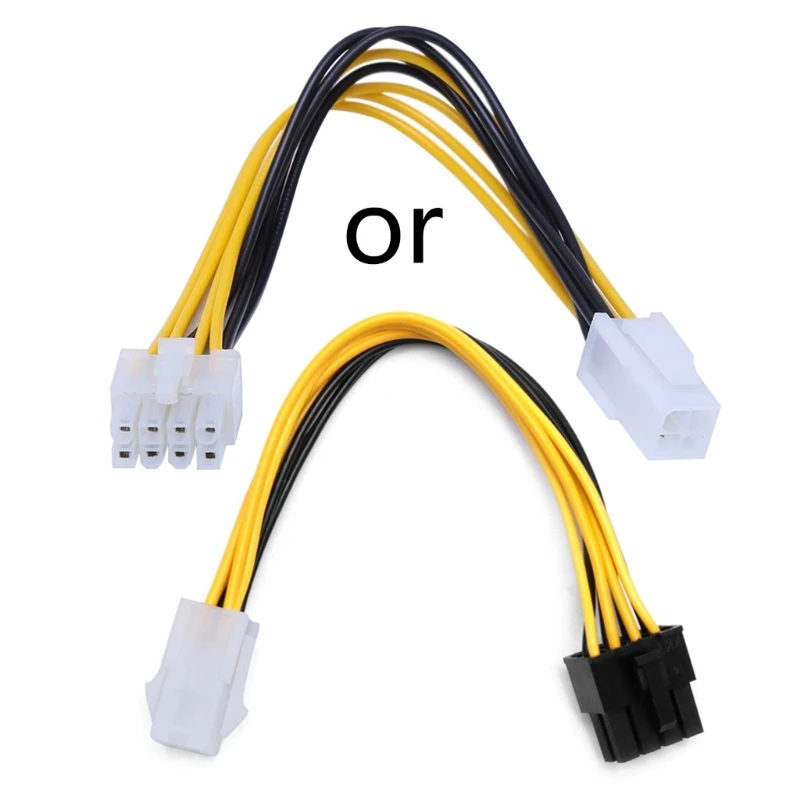 Y1UB 20cm ATX 4 Pin Female To 8 Pin Male Power Cable Adapter CPU Power Connector