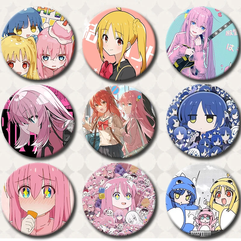 58mm Pins Anime Bocchi The Rock Badge Cartoon Character Ikuyo Ryo Hitori Brooches Cartoon Badge Backpack Hat Jewelry Accessories