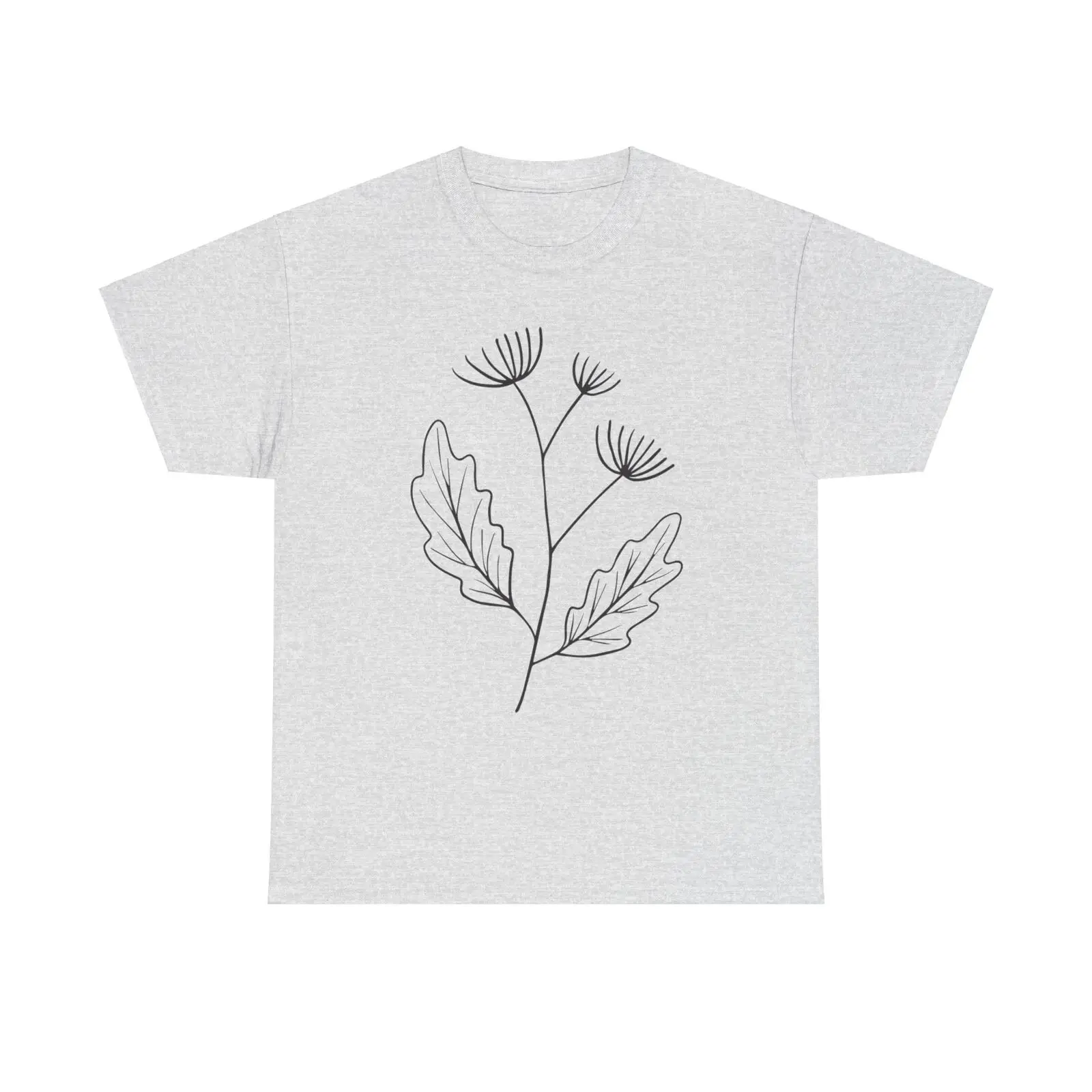 Minimalist Botanical Flower T-Shirt - cool graphic floral nature aesthetic art