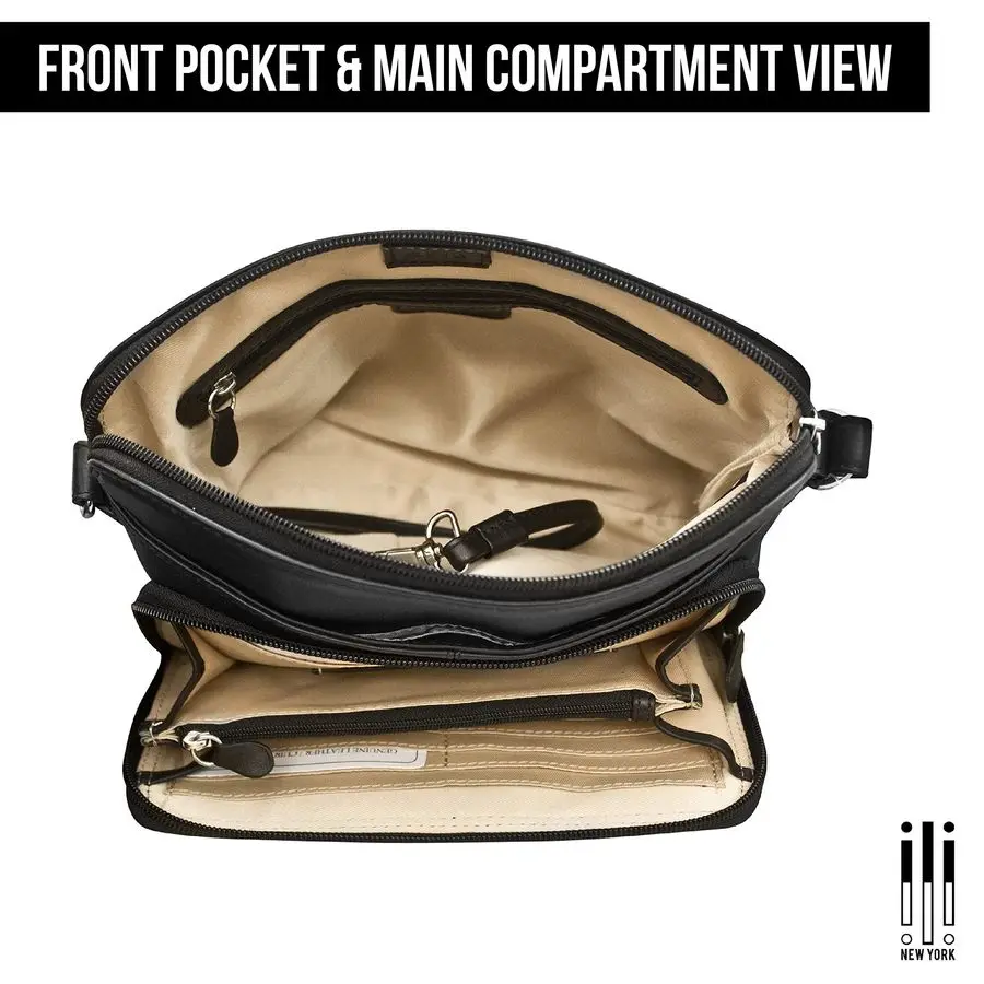 Bolsas crossbody de couro para mulheres Premium RFID bloqueando organizador de bolsa de ombro com alça ajustável