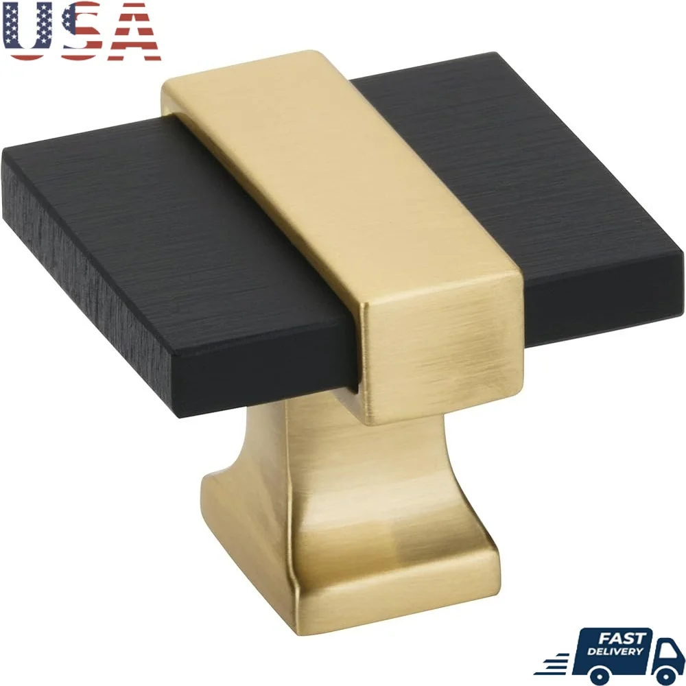 

Versatile Cabinet Knob Durable 1-3/8 inch Brushed Matte Black Gold Drawer Hardware Easy Installation 1 Pack Upgrade Furniture