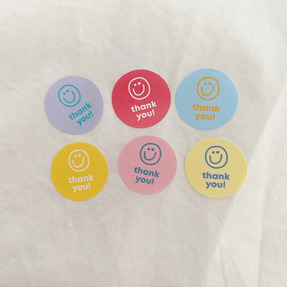 60Pcs Colorful Thank You Stickers DIY Party Gift Cookies Cake Packaging Decoration Labels Sticker Stationery