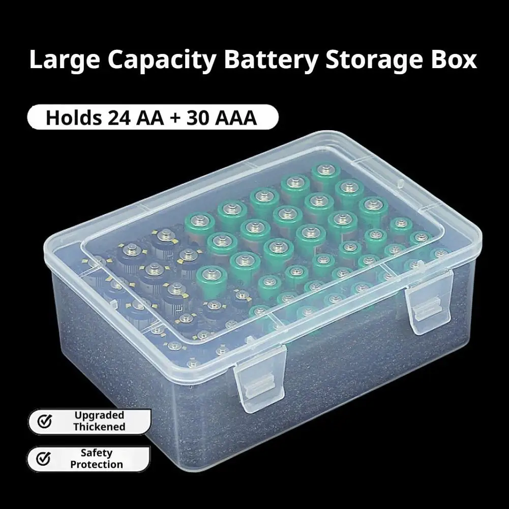 Battery Storage Case Holds AA AAA Batteries, Box Cases Garage Container, Home Drawer Organization Dispenser