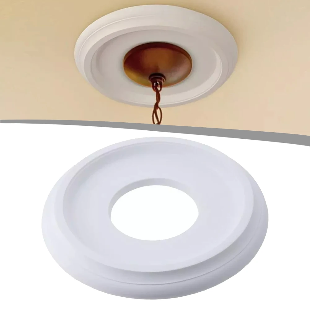 1pc Round PU Decorative Ceiling Fan Light Fixtures Covers Plate Home Improvement Accessories Lighting Supplies