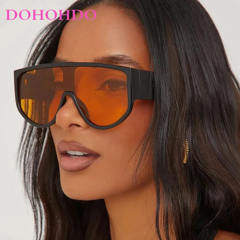 

DOHOHDO Oversized Popular Pilot Sunglasses Women Retro Punk Clear Lens Eyewear Men Shades UV400 Luxury Brand Sun Glasses Oculus