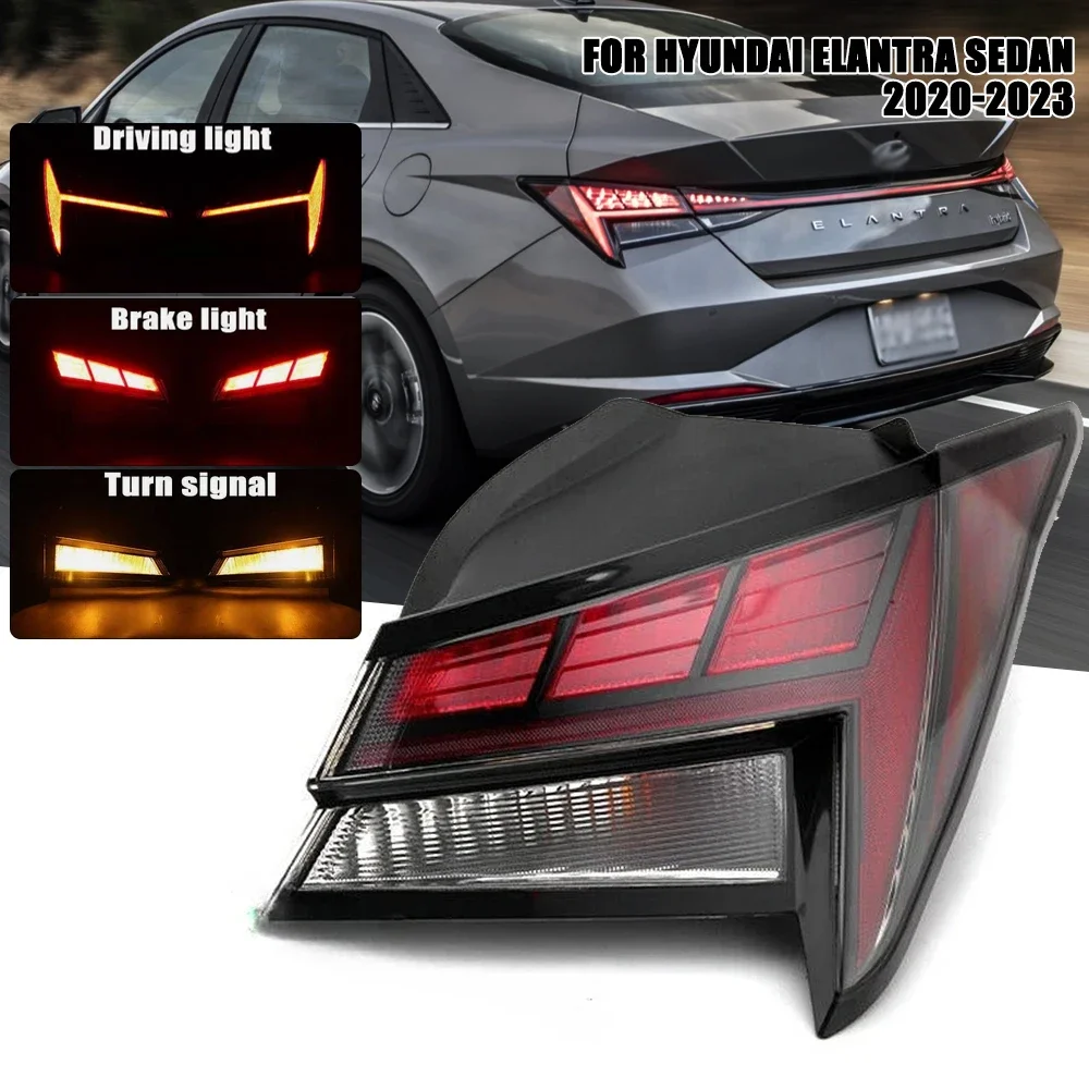 Rear Tail Light for Hyundai Elantra Sedan 2020-2023 Signal Brake Lamp Bumper Warning Light Upgrade Car Accessory