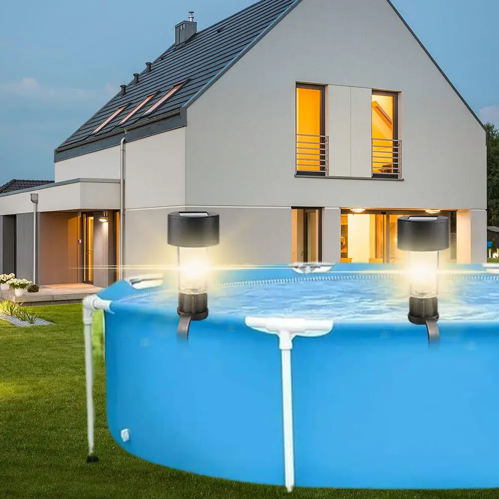Confezione da 1/6 pezzi luci solari per piscina per piscine fuori terra incorniciate accessori per la decorazione del recinto della piscina all'aperto