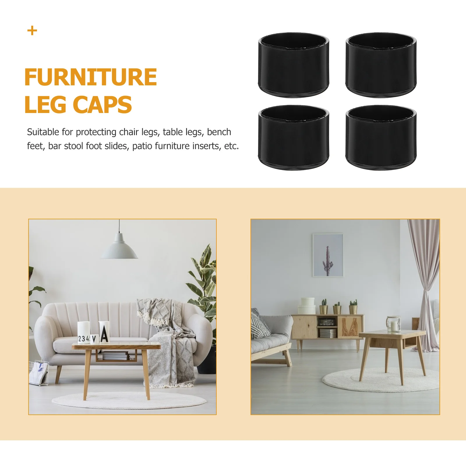 

8pcs Chair Leg Protectors Waterproof Pads Floor Covers for Hardwood Table Legs Square Slides Non Slip Covers Tips Caps Inserts