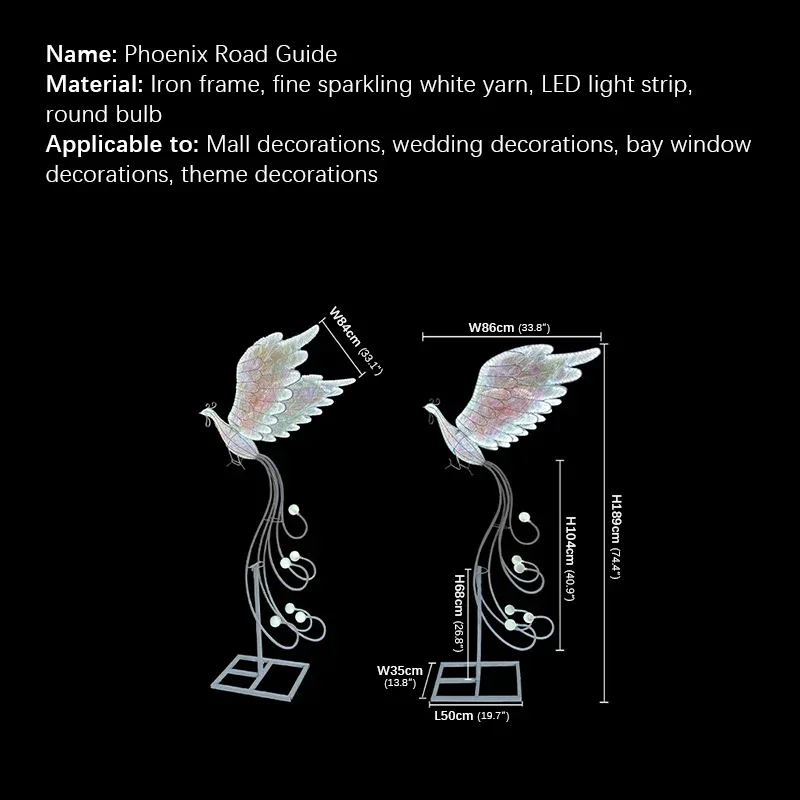 COLIN  Modern Phoenix Wedding Lantern Area Props Street Lamp LED Stage lighting Festival Atmosphere Decoration