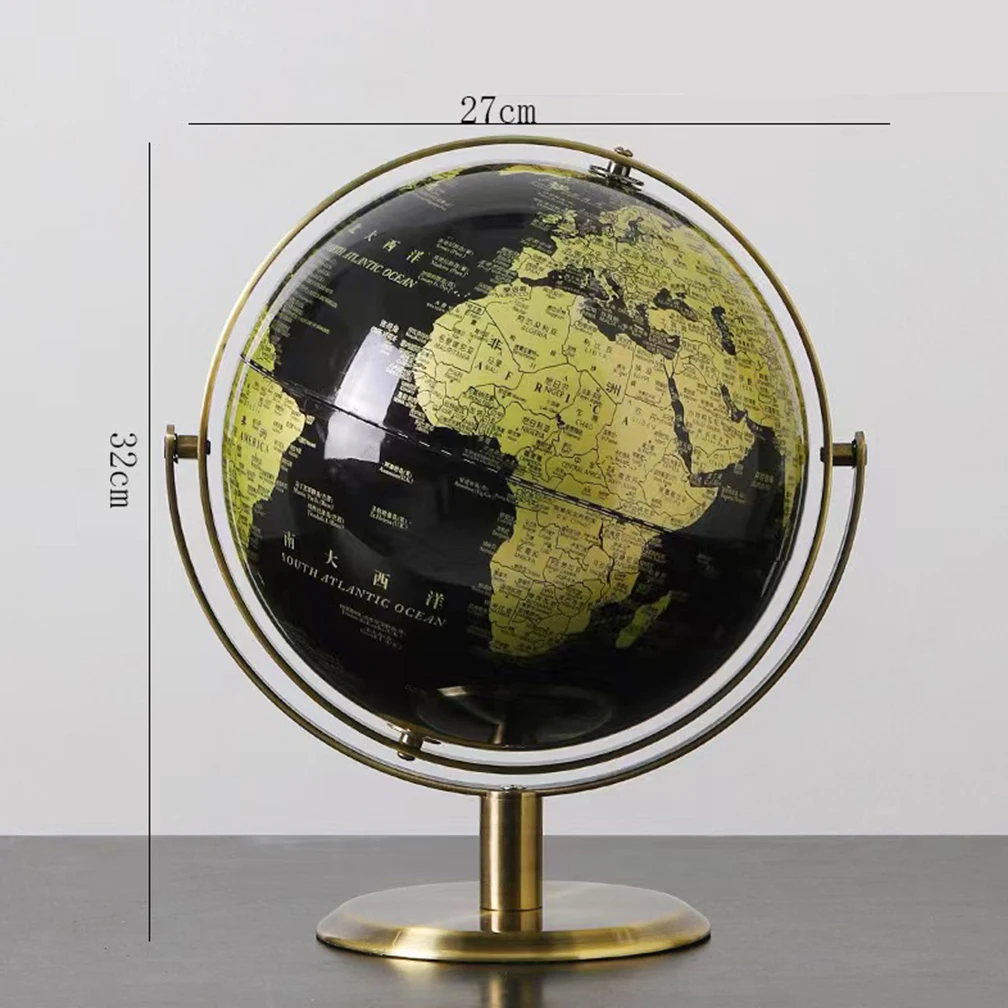 globo mundial retro para decoracao mapa de aprendizagem para criancas acessorios de mesa modernos vermelho e dourado tamanhos 01