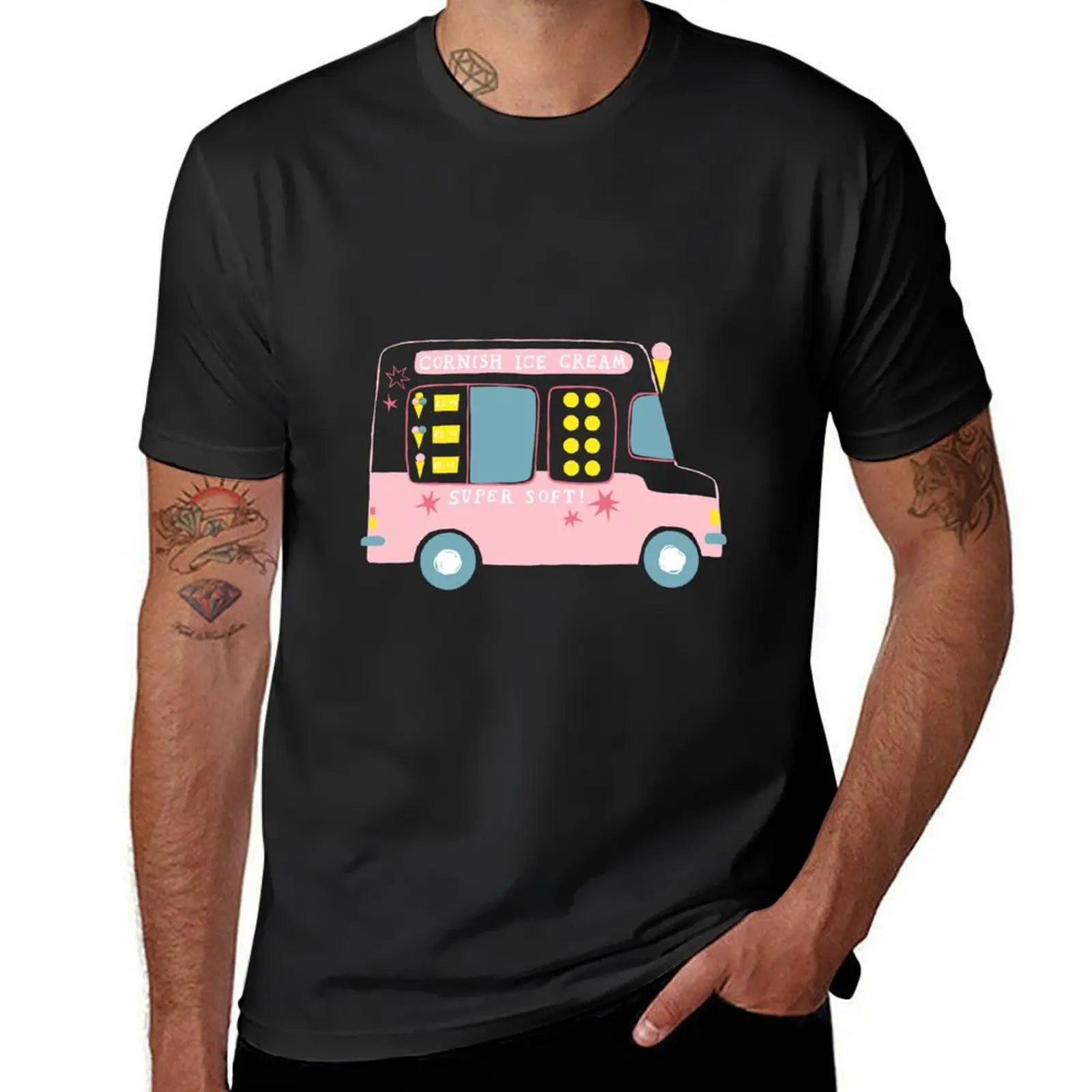 Ice Cream Van T-Shirt anime cute tops hippie clothes vintage t shirt for men