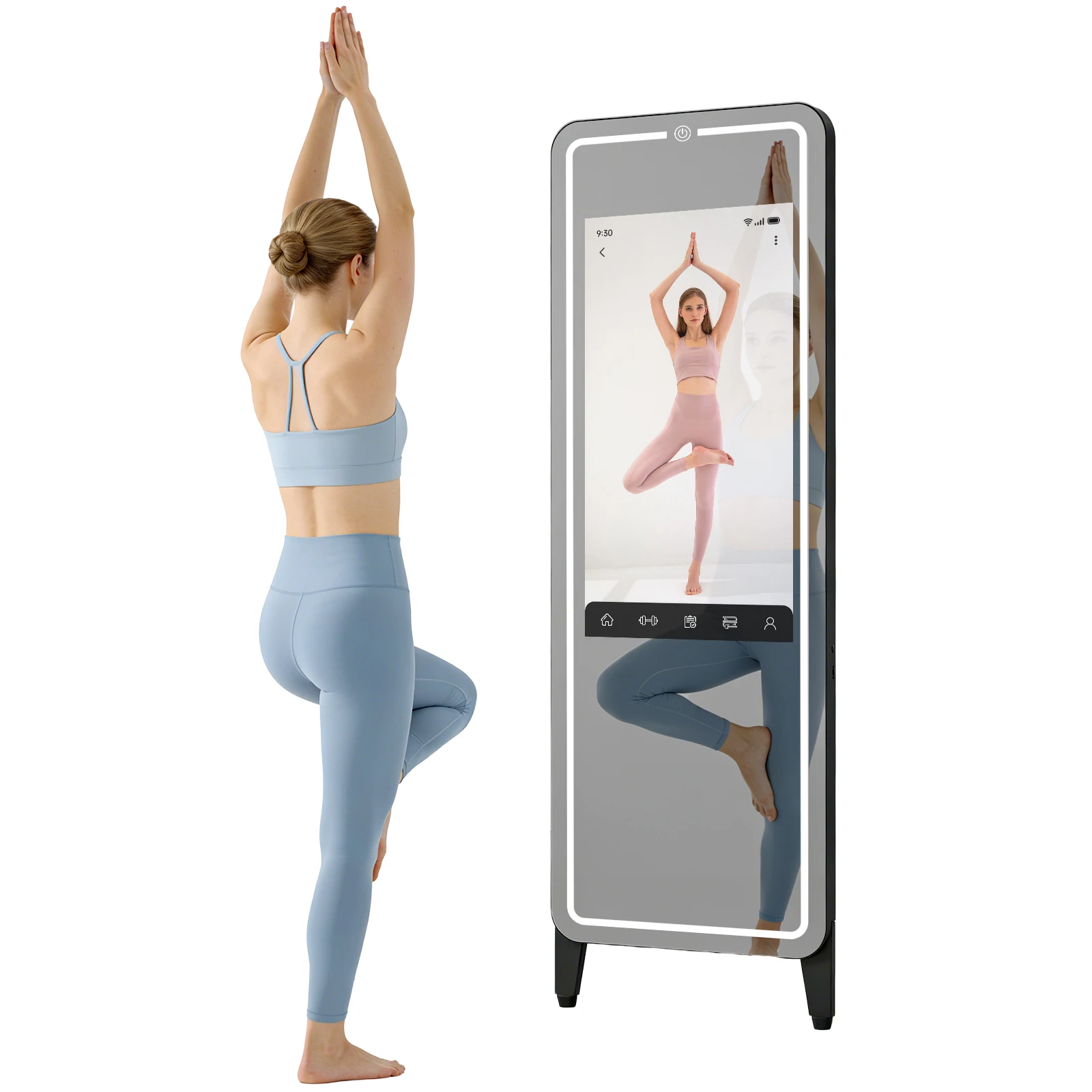 

Smart Gym Mirror for Home Workout | 32" HD Touch-Screen Andriod OS | 63" Reflective Surface | No VIP Fees Support Various APPs