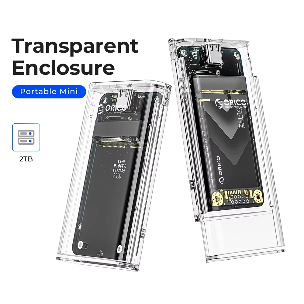 

Внешний адаптер ORICO, мини-корпус для SSD mSATA, прозрачный корпус MSATA с интерфейсом USB 3.2 Gen1 5Gbps для хранения данных на жестких дисках Mini SATA