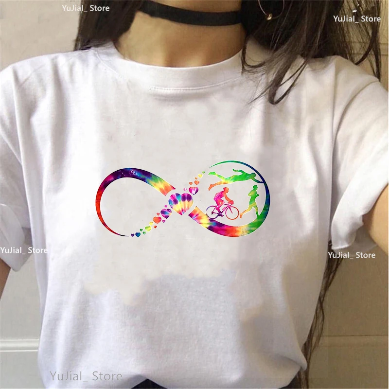 Watercolor Love Volleyball Print T Shirt Girls Triathlon Infinity Gymnastics Heartbeat Tshirt Women Summer Tops Tee Shirt Femme