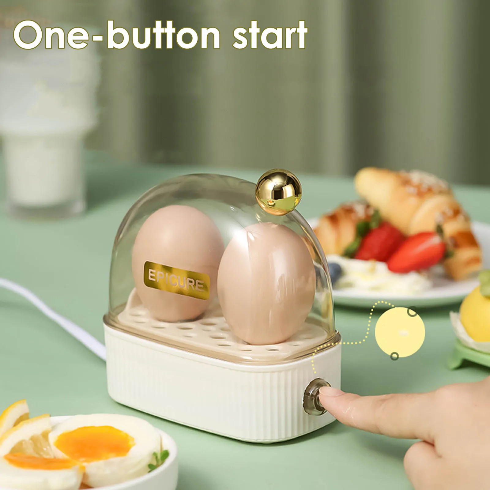 120W 220V Outdoor Picnic Electric Egg Poacher Automatic Power Off Mini Breakfast Machine Egg Poacher Portable Food Steamer