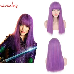 Xi.Rocks 3606 torunları 2/Starlight halefi 2 Mal Bertha Maleficent uzun canlı Evil düz mor çocuklar yetişkin Cosplay peruk
