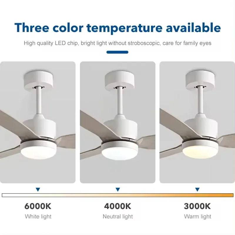 Imagem -05 - Polegada Ventilador da Lâmpada Moderna Simples dc Ventilador de Teto Restaurante Sala Uso Doméstico 110v 220v Ventilador Elétrico Controle Remoto 52
