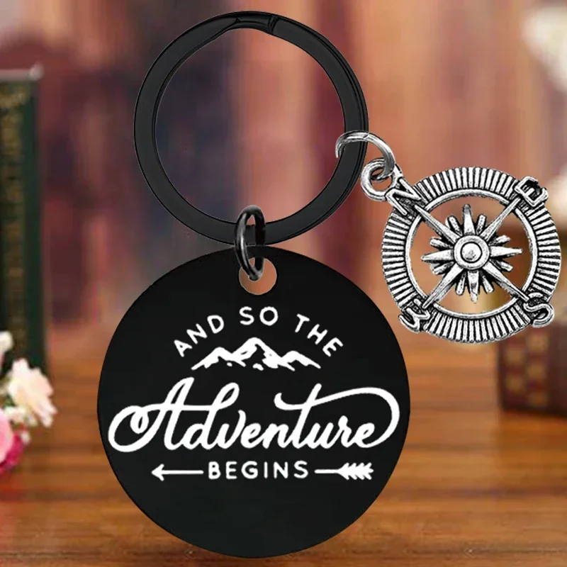 Metal 2023 Graduate Gifts Keychain And So The Adventure Begins Key Chain Pendant College Graduation Gifts