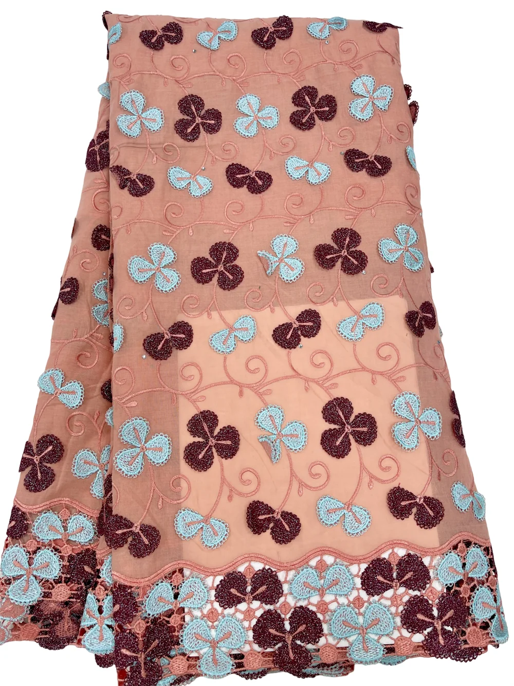 3D Bloemen Afrikaanse 100% Katoenen Zwitserse Voile Kantstoffen Hoge Kwaliteit Nigeriaanse 2026 Dames Feestmateriaal Voor Kleding En Naaien