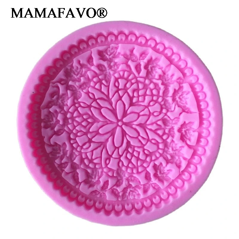 DIY Flower Vine Pattern Lace Round Silicone Cake Mold Embossing Mould Fondant Cake Decorating Chocolate Candy Tool  E506
