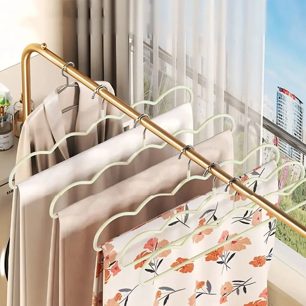 

5Pcs Metal Sheet Drying Racks Thickened Anti-slip Large Clothes Hanger Traceless Heavy Duty Clothes Drying Rack Living Room